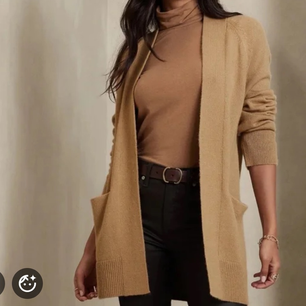 NWT Banana Republic soft luxe black open cardigan